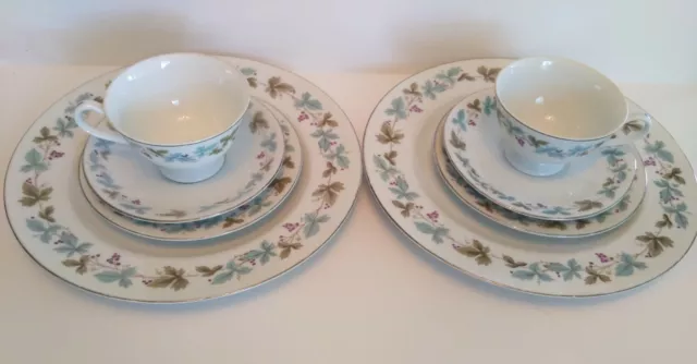 Vintage Fine China Japan 6701 Grapes & Leaves Design 2 Sets