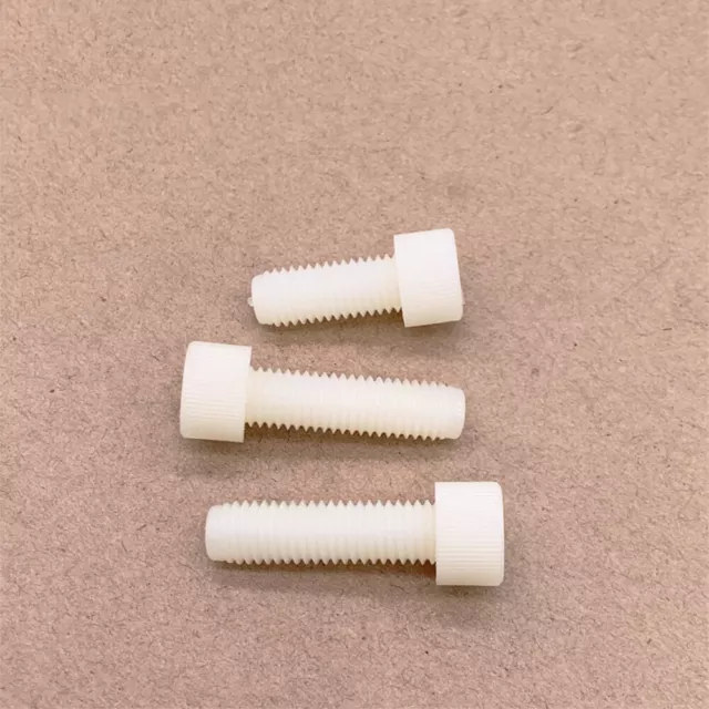 White Plastic Nylon DIN912 Hex Socket Bolt Cap Head Screw M3 M4 M5 M6 M8 M10 M12 2