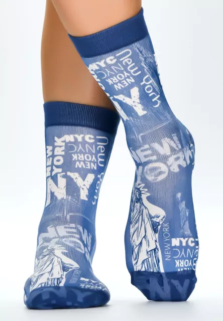 Damen WIGGLESTEPS Socken - ONE SIZE (Gr. 36/40) - Motiv: 00580 - New York Blue