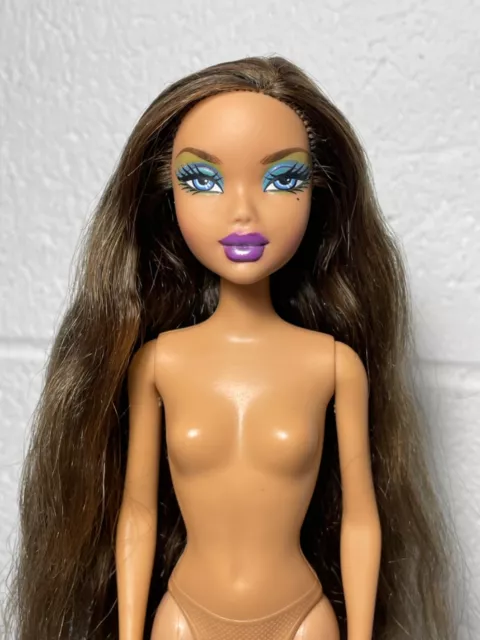 Barbie My Scene Golden Bling Delancey Doll Long Brunette Highlighted Hair Rare