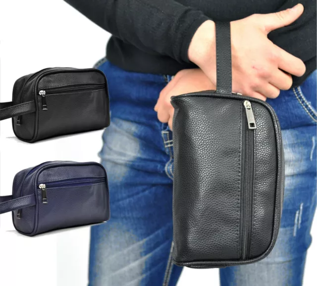 Pochette Uomo BORSETTA Beauty Mano Marsupio Nero Case Comodo Pelle PASSEGGIO