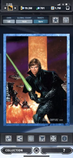 Topps Star Wars Digital Card Trader Blue Evolution: Comics Dark Empire Insert