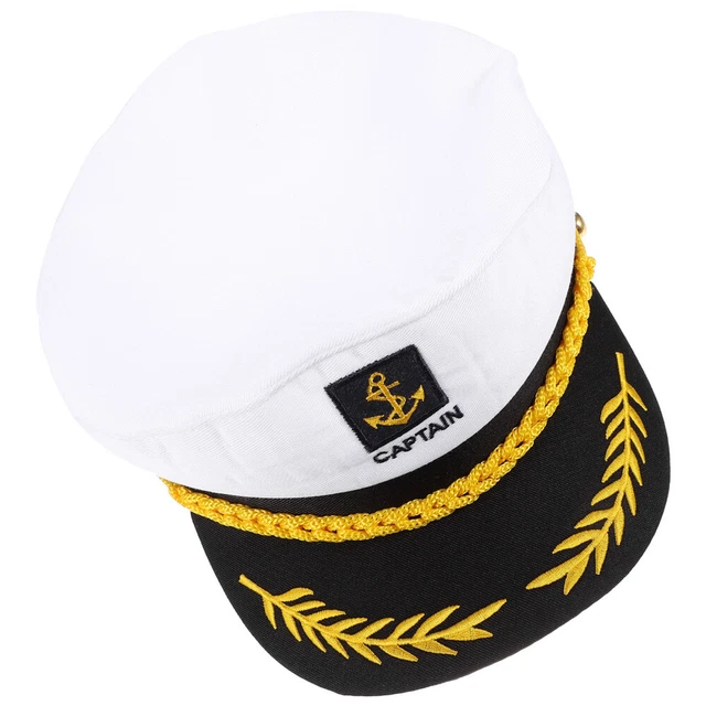 NAVY SAILOR COSTUME Hat Uniform Anchor Skippers Cap Fancy Dress £7.68