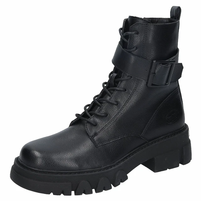Dockers Par Gerli Bottes pour Femme Schnürboot Fermeture Éclair Noir Boucle