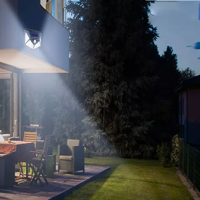 Solar Power 100 LED Light PIR Motion Sensor Outdoor Security Lamp Wall Garden 3