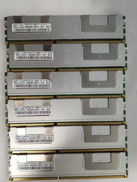 Lote 6x4GB (24GB) RAM Samsung DDR3 ECC 1067MHz 2Rx4 PC3-8500R para Servidor
