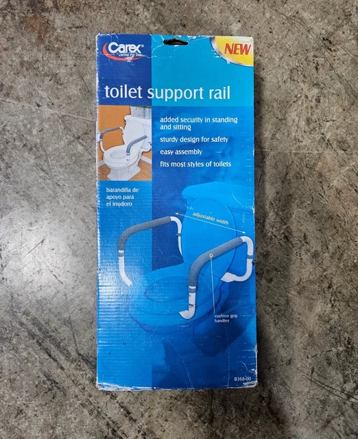 Rieles de marco de seguridad para inodoro Carex con ancho ajustable (soporta hasta 300 libras)