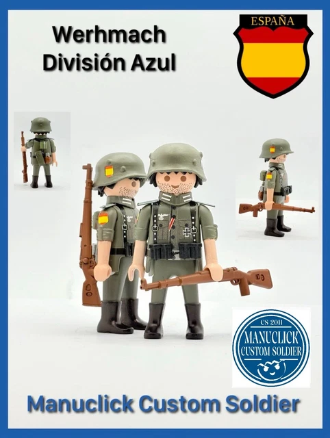 Figura PLAYMOBIL Personalizzata: Polizia Militare Tedesca Con Perro - Seconda Guerra Mondiale