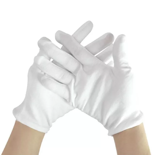 1 Pairs SPA Gloves Ceremonial Inspection Gloves White Cotton Work Gl-EL