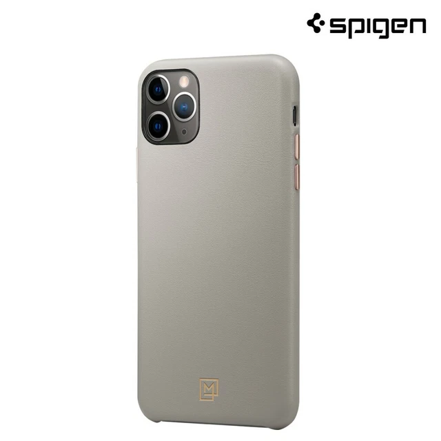 For iPhone 11 Pro Max Case, Spigen La Manon Câlin Leather Grip - Oatmeal Beige