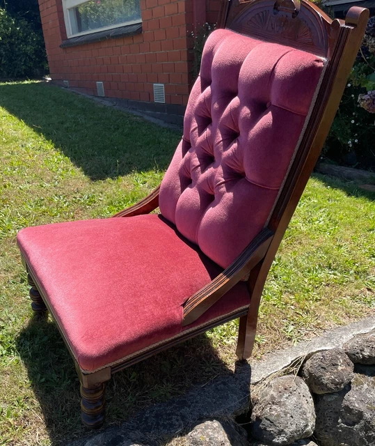 PAIR OF ANTIQUE Edwardian Grandfather and Grandmother Chairs