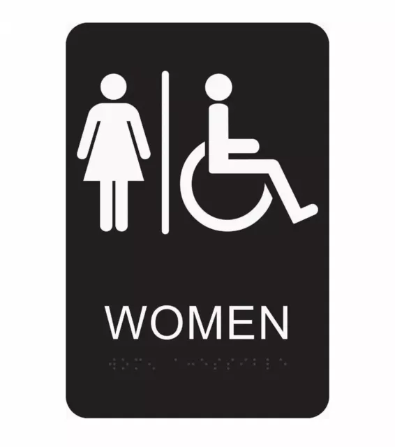 Hy-Ko Deco Series Plastic Braille Restroom Sign, Women Handicapped DB-2 Pack of