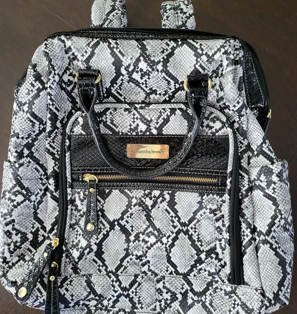 Samantha Brown Black & White Python Design Backpack