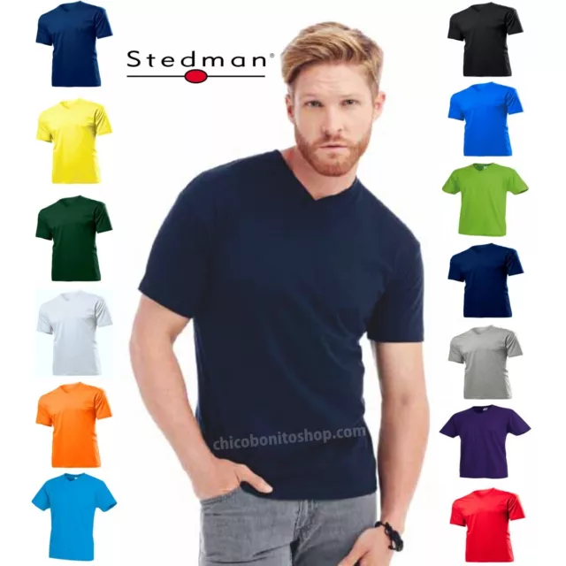 T-Shirt Stedman St2300 Cotone Scollo A V Uomo Manica Corta