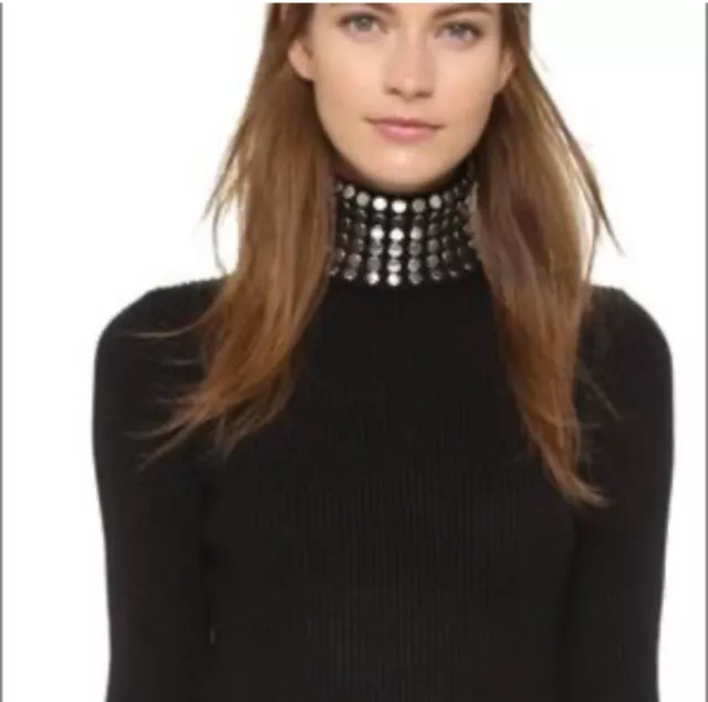 Alexander Wang Ribbed Turtle Neck With Metal Studs Size  L