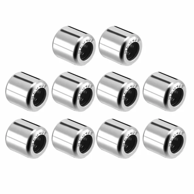 HK0408 Drawn Cup Needle Roller Bearings 4mm Bore Dia, 8mm OD, 8mm Width 10pcs