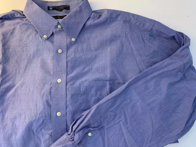 TOMMY HILFIGER Blue Button-Down Shirt 17.5 36/37 | Lifetime Collar | Men's