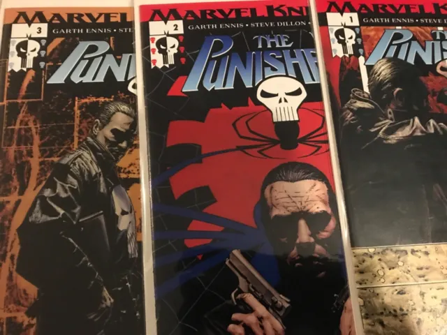 The Punisher #1, 2, 3 lot : Marvel Comics 2001 NM-; G. Ennis, S. Dillon Knights
