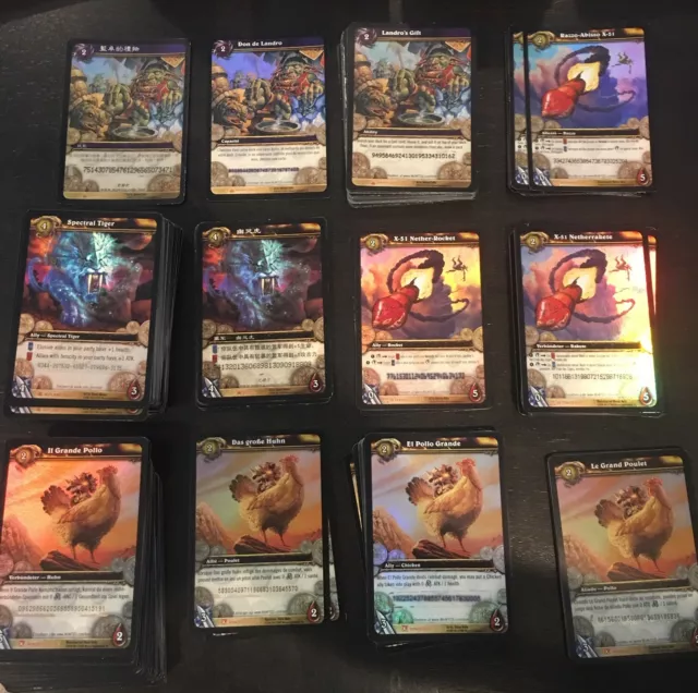 USED World of Warcraft TCG RARE loot cards Spectral Tiger El Pollo Grande X51 +