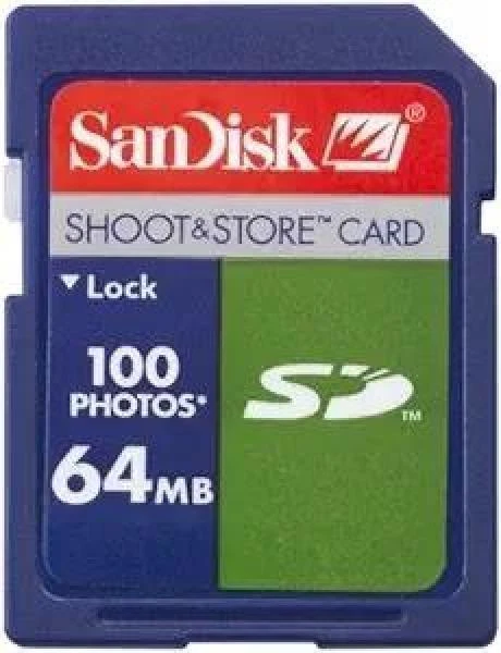 Tarjeta de memoria digital segura SanDisk 64 MB para disparar y almacenar - grado A (SDSDS-64-A99)