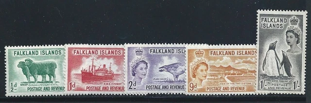 1955-57 Falkland Islands - Sg 187/192 5 Werte MNH