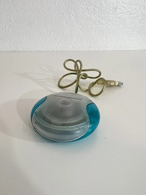 Vintage Apple M4848 Blue/Teal iMac Hockey Puck USB Wired Mouse