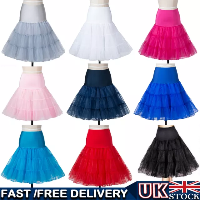 UK Retro Underskirt 50s Swing Vintage Petticoat Rockabilly Tutu Fancy Net Skirt