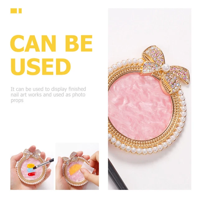 Sibba Tavolozza per nail art in resina per miscelazione unghie smalto piastra di miscelazione colore bordo dorato supporto per unghie tabellone a forma di cuore strumenti cosmetici (stile 2
