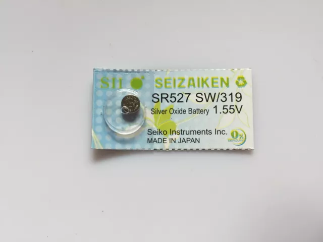 1x Seizaiken SR527SW 319 Silver Oxide Watch Battery made in Japan By Seiko