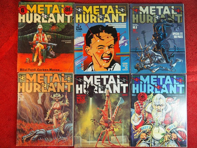 Lot de 10 magazines Métal Hurlant - Moebius, Bilal, etc ...