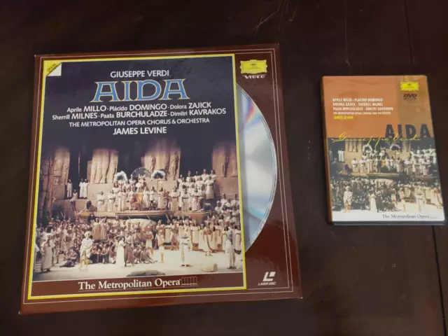 Dual Format Lot Metropolitan Opera House Placido Domingo Aida on Laserdisc + DVD