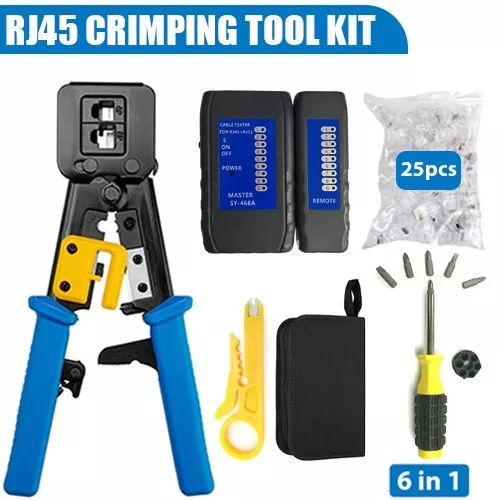 Rj45 Crimping Tool Kit Set For CAT5/CAT6 Lan Cable Tester Network Repair Tools