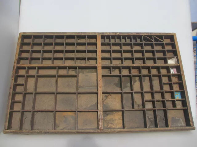 Antique Wooden Printers Drawer Tray Wall Display Rack Letterpress Old Vintage XL