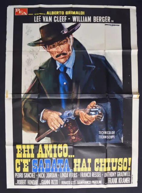 manifesto 4F  EHI AMICO C'E' SABATA HAI CHIUSO lee van cleff berger hundar