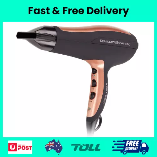 Remington Pro-Air Turbo Hair Dryer, D5220AU, 2400W (AU Plug), Ceramic & Ionic Te