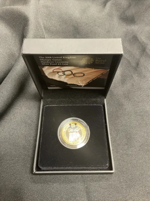 Silver Proof £2 Pound Coin 2008 Olympic Games Handover Boxed & COA . TONING