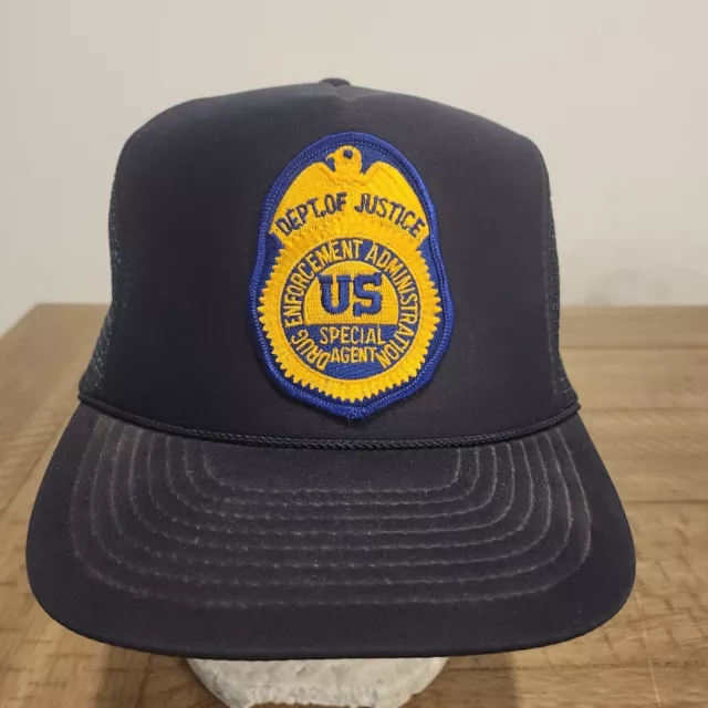 Department of Justice Special Agent Adjustable Trucker Hat Cap Mesh Patch Blue