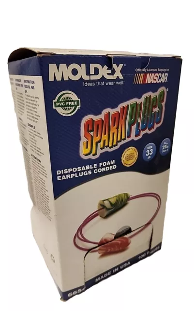 Moldex Spark Plugs 6654 Corded Foam Ear Plugs NRR 33 Hearing Protection 86 pairs