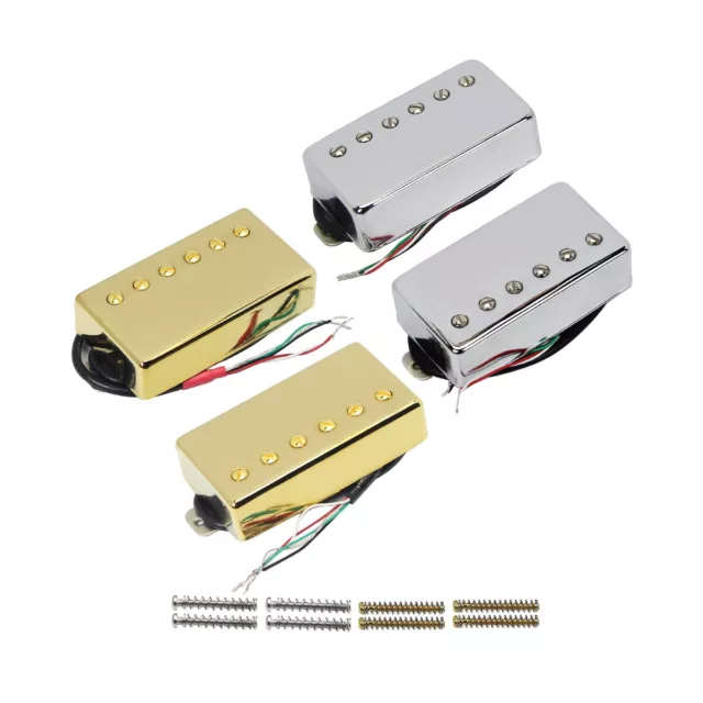 FLEOR Alnico 5 Humbucker Pickups Chromabdeckung Hals/Brücke Set für LP Gitarre