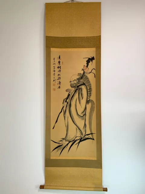 JAPANESE HANGING SCROLL  ART Painting kakejiku  Vintage Hand Paint PICTURE #612