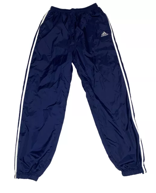 Adidas Vintage Track Pants Nylon Men's XL Gold 3 Blue Stripes *Read Desc*