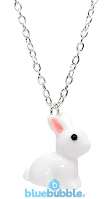 Bluebubble BUDDY THE BUNNY Rabbit Charm Necklace Cute Lucky Charm Easter Animal