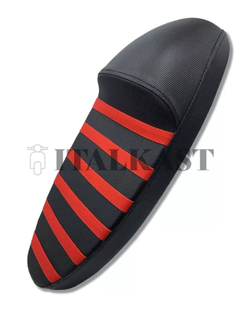 Sella Italkast 2.0 Monoposto Per Vespa 50, Special, Et3 Primavera - Grip+ Red