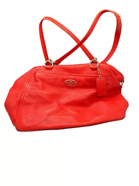 Coach Colette Bag Cardinal Red Pebbled Leather Shoulder Purse