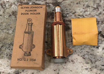 NOS / NEW OLD STOCK Glynn-Johnson Copper Foot Plunger Door Stop - #1154 NICE!!!!