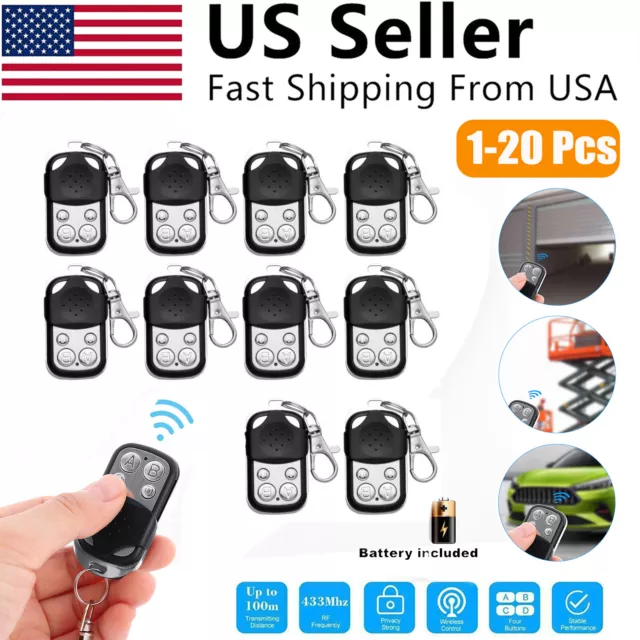 433mhz Universal Cloning Remote Control Electric Gate Garage Door Opener Key Fob