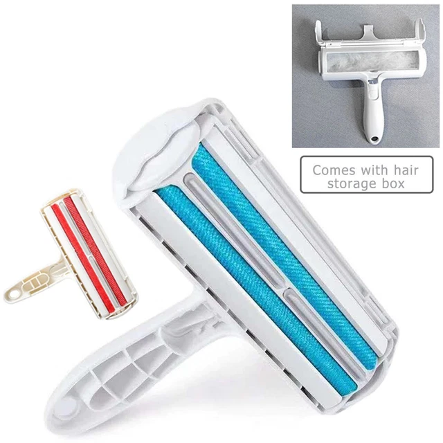 Pet Hair Roller Remover Lint Brush 2-Way Dog Cat Comb Tool Convenient Cleaning D