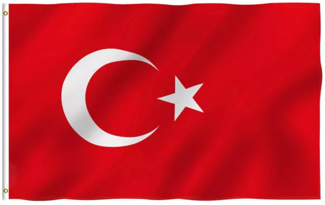 Turquie Turkey Drapeau avec Œillets 150x90 Metalösen Intempéries Mât de