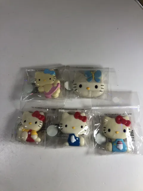 Vintage Sanrio 5 Hello Kitty 3D Magnets In Original Packaging Japan New Sealed
