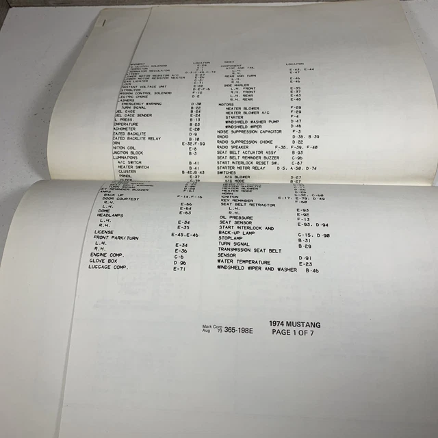 ORIGINAL 1974 FORD Maverick wiring diagram SHEET schematics service